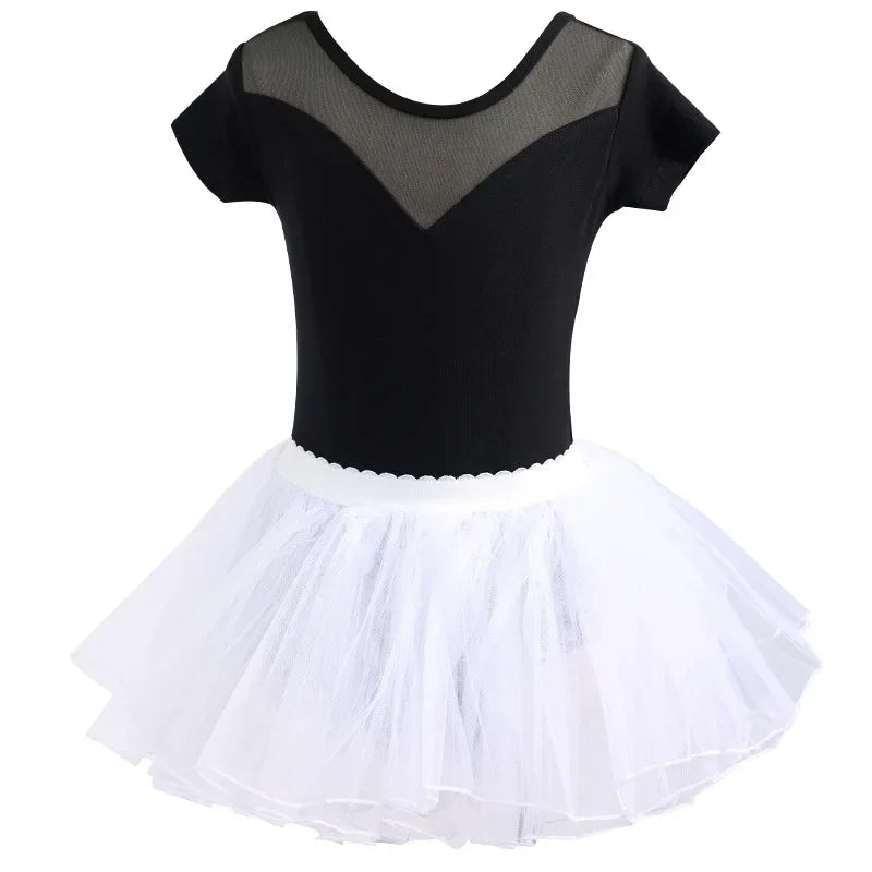 Children Ballet Costume Leotards for Girls Dance Wear Ballet Tutu Gymnastics Romper Dance Outfits with Skirt Kids Clothes
