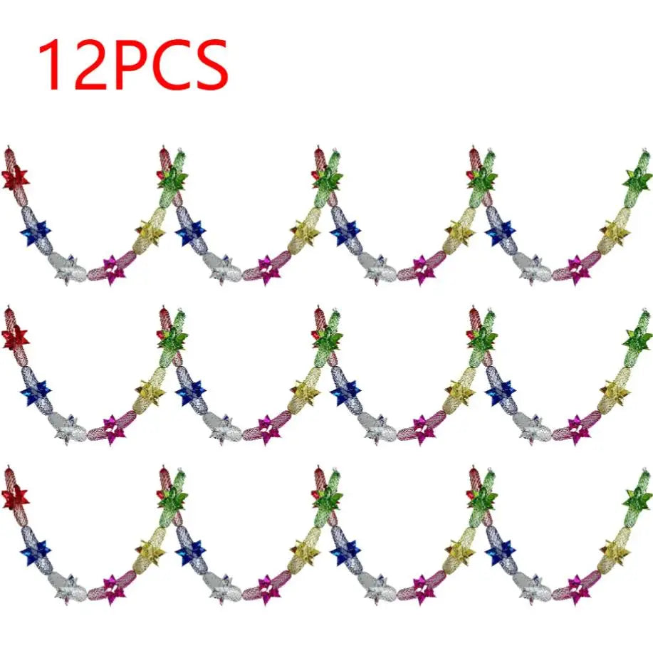 Foil Garland Christmas Garland Home Decoration Ceiling Hanging Decor Christmas Wreath Decorative Garlands Party Supplies
