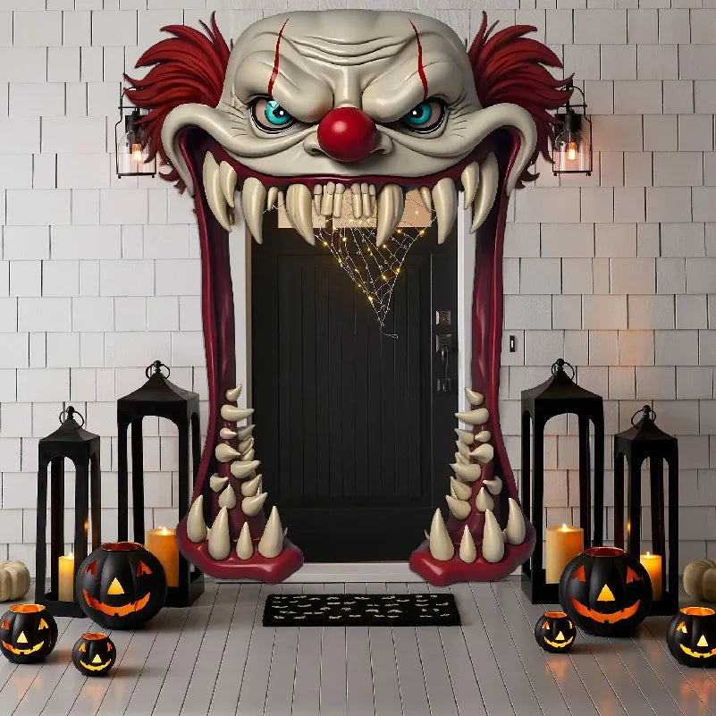 Halloween Scary Clown Hanging Flag Themed Cutting Scene Decoration Props Unique Home Garden Decor for Halloween