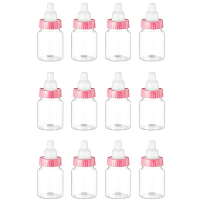 12Pcs Baby Bottle Baby Shower Favor Plastic Candy Bottle Mini Feeding Bottle for Birthday Baby Shower Gift Decor