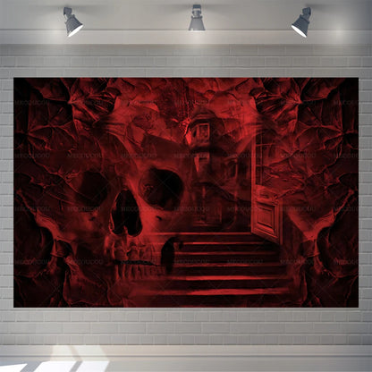 Halloween Colorful Background Spooky Castle Horror House Spooky Scary Party Decoration Supplies Photo Booth Photography Props