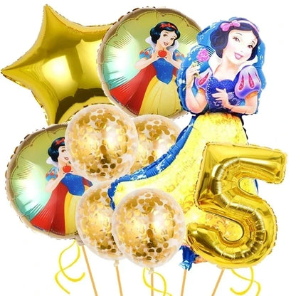 Snow White Theme Birthday Children's Party Decoration Party Disposable Tableware Supplies Balloon Atmosphere  Decor Baby Shower