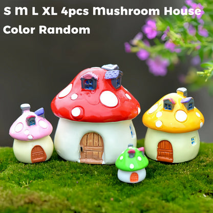 4 Sizes Fairy Garden Accessories Miniature Mushroom Ornament Statue Figurines Plant Pot Dollhouse Home Garden Decor Craft