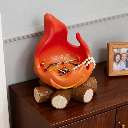 New Calcifer Fire Desktop Decoration Creative Home Living Room Porch Key Storage Tray Cartoon Snack Organizer Table Ornaments