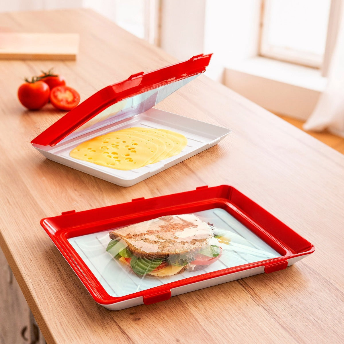Food Preservation Tray (2 Pack) - Reusable, Airtight & Stackable | Perfect Gift for Home