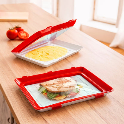 Food Preservation Tray (2 Pack) - Reusable, Airtight & Stackable | Perfect Gift for Home