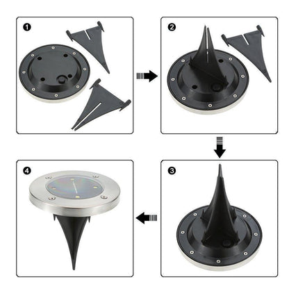 LED Solar In-Ground Pathway Lights - Solar Driveway & Sidewalk Ground Lighting