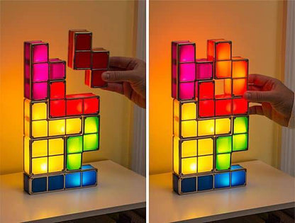 Retro Tetris Gamer Lamp – Cool Gaming Lighting for Home & Office, Great Gift for Birthday