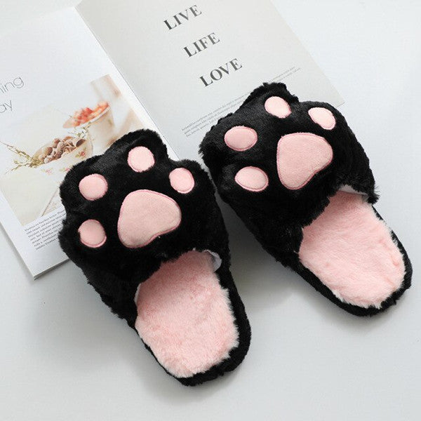 Fluffy Kitty Cat Paws Slippers