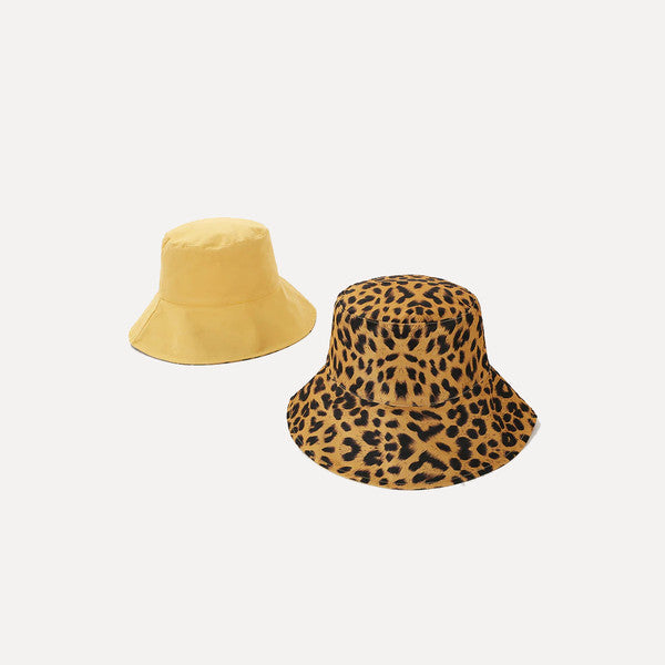 Unisex Reversible Leopard Print Bucket Hat