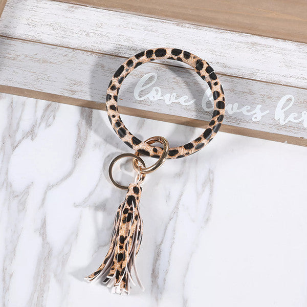 Leather Wrist Strap Keychain