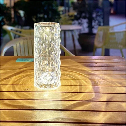 Touching Control Rose Crystal Lamp, Romantic LED Rose Diamond Touch Lamp, Crystal Bedside Lamp, Home Decor Gift