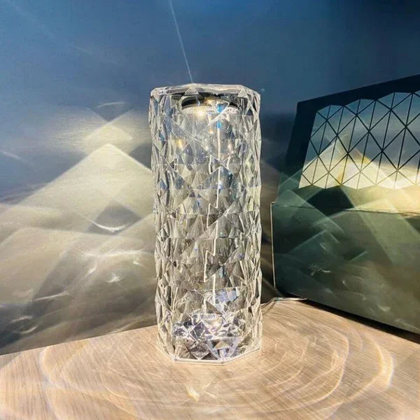 Touching Control Rose Crystal Lamp, Romantic LED Rose Diamond Touch Lamp, Crystal Bedside Lamp, Home Decor Gift