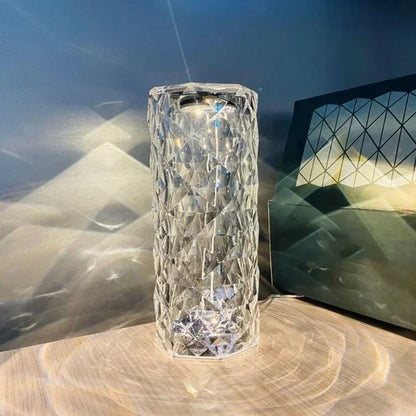 Touching Control Rose Crystal Lamp, Romantic LED Rose Diamond Touch Lamp, Crystal Bedside Lamp, Home Decor Gift