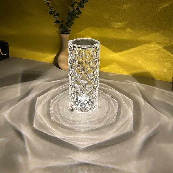 Touching Control Rose Crystal Lamp, Romantic LED Rose Diamond Touch Lamp, Crystal Bedside Lamp, Home Decor Gift