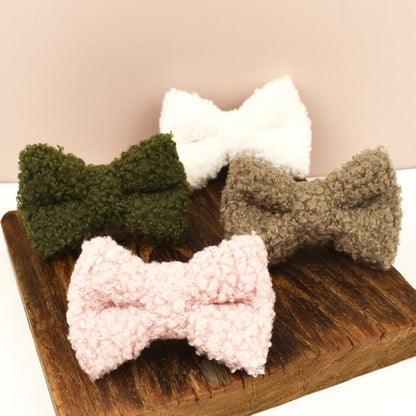 Customizable Laser-Engraved Teddy Fur Cat Collar Bell: Autumn & Winter