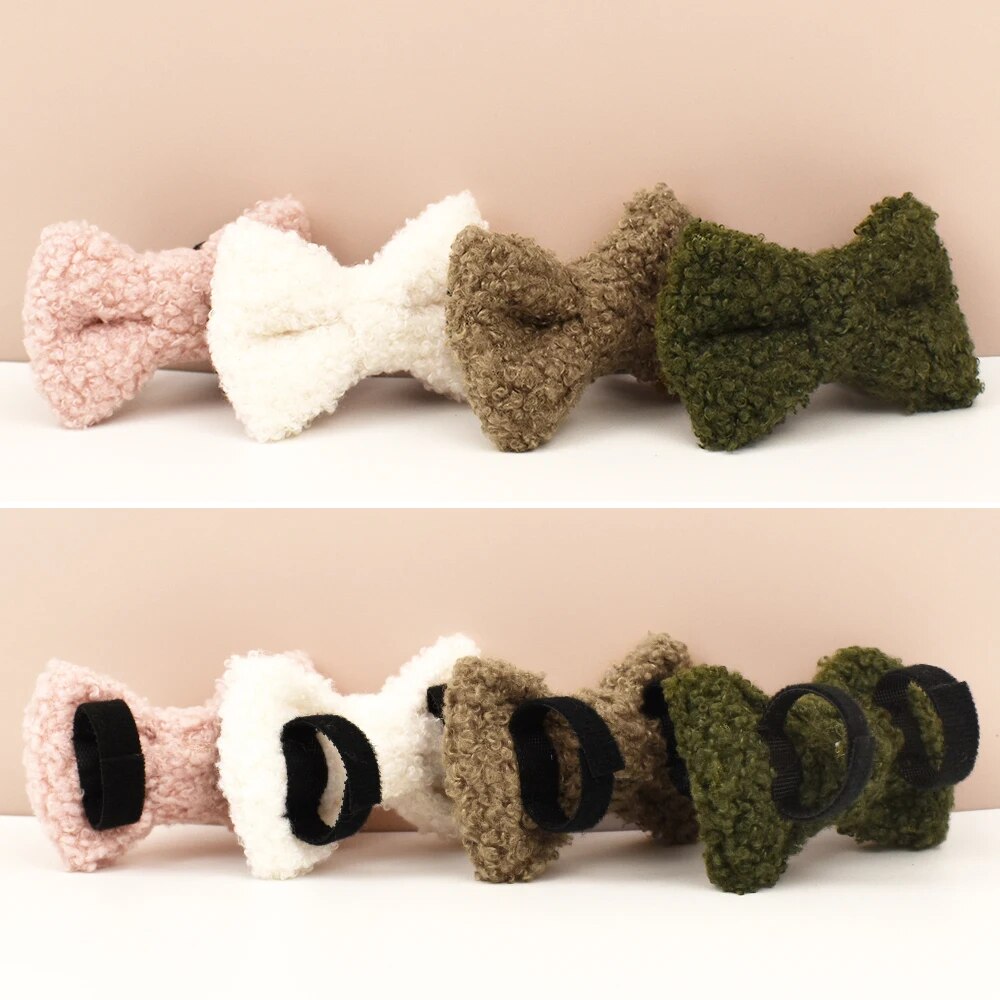 Customizable Laser-Engraved Teddy Fur Cat Collar Bell: Autumn & Winter
