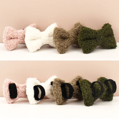 Customizable Laser-Engraved Teddy Fur Cat Collar Bell: Autumn & Winter