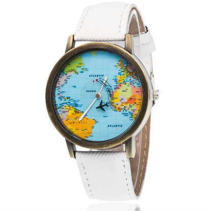 Vintage World Traveler Watch – World Map Timepiece | Perfect Travel Gift