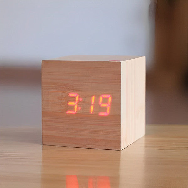 Modern Digital Wood Clock – LED Wooden Digital Wall Clock for Home & Office