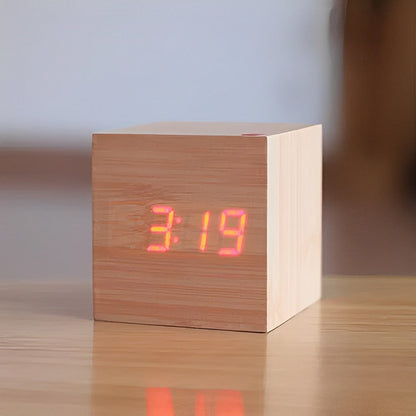 Modern Digital Wood Clock – LED Wooden Digital Wall Clock for Home & Office