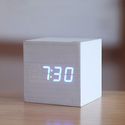 Modern Digital Wood Clock – LED Wooden Digital Wall Clock for Home & Office