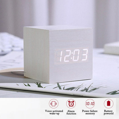Modern Digital Wood Clock – LED Wooden Digital Wall Clock for Home & Office