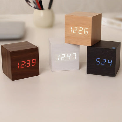 Modern Digital Wood Clock – LED Wooden Digital Wall Clock for Home & Office