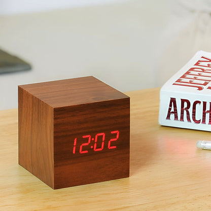 Modern Digital Wood Clock – LED Wooden Digital Wall Clock for Home & Office