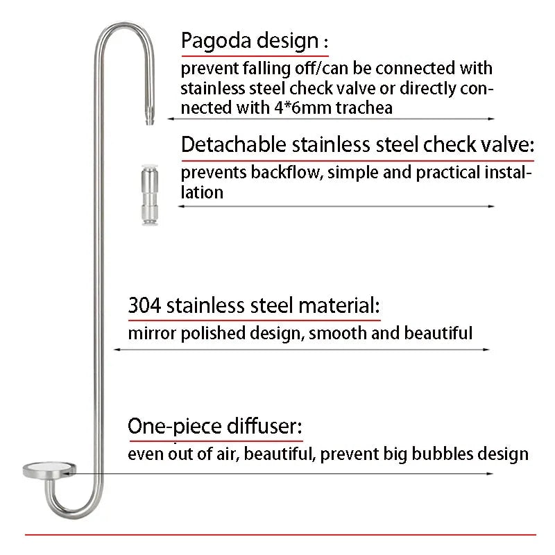 Aquarium CO2 Diffuser: Stainless Steel Atomizer for Aquatic Plant Growth Accessories
