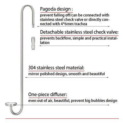 Aquarium CO2 Diffuser: Stainless Steel Atomizer for Aquatic Plant Growth Accessories
