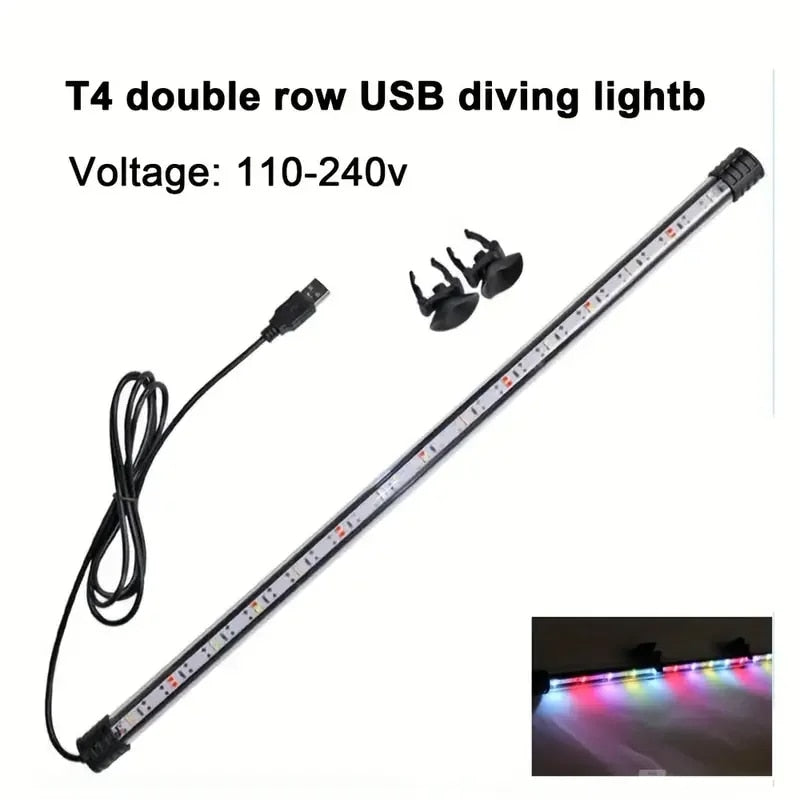 Aquarium LED Submersible Mood Lamp: USB Waterproof Fish Tank Decor & Plant Grow Light