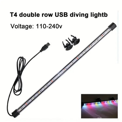 Aquarium LED Submersible Mood Lamp: USB Waterproof Fish Tank Decor & Plant Grow Light