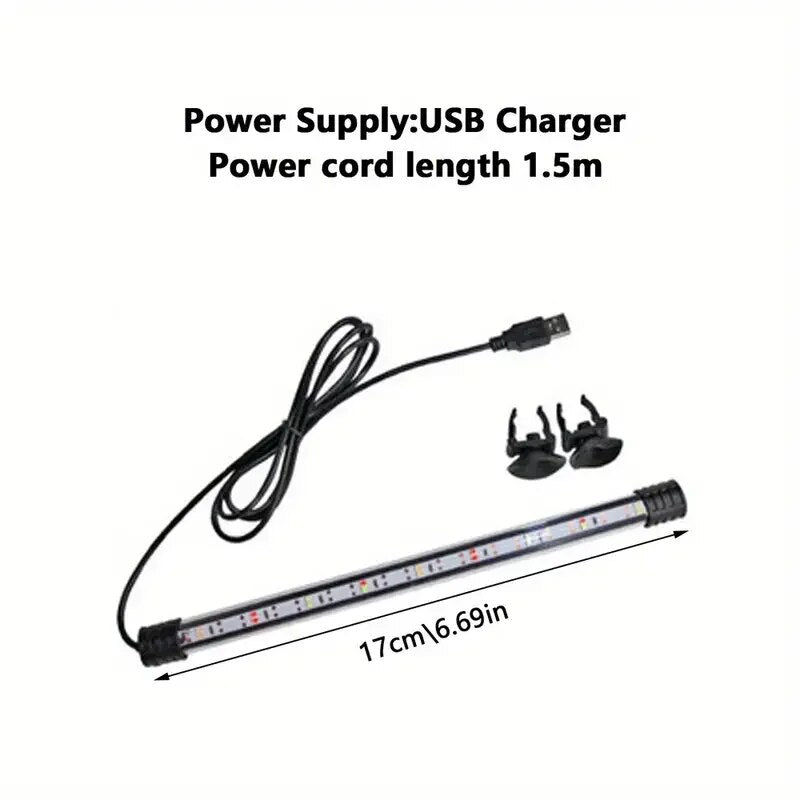 Aquarium LED Submersible Mood Lamp: USB Waterproof Fish Tank Decor & Plant Grow Light