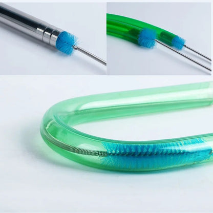 Stainless Steel Flexible Bent Tube Aquarium Cleaning Brush for Tank Maintenance