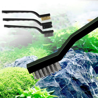 Aquarium Algae Cleaning Brush: Steel Wire & Nylon Cleaner