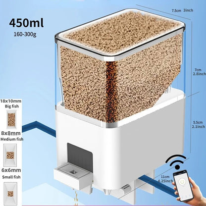 LED Aquarium Fish Tank 500ml Automatic Fish Feeder With Timer