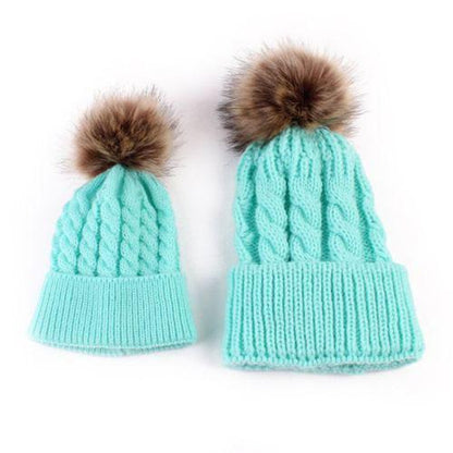 Mommy & Me" Matching Faux Fur Beanies - Perfect Family & Gift Sets for Winter