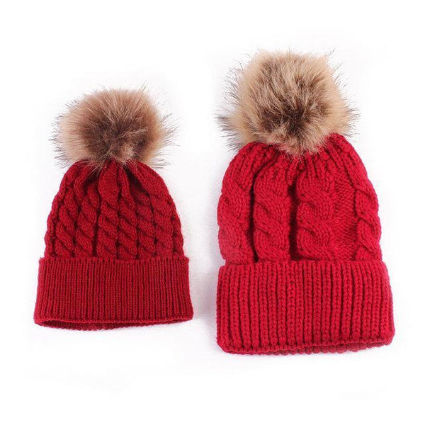 Mommy & Me" Matching Faux Fur Beanies - Perfect Family & Gift Sets for Winter