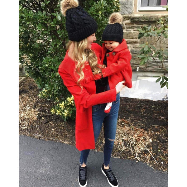 Mommy & Me" Matching Faux Fur Beanies - Perfect Family & Gift Sets for Winter