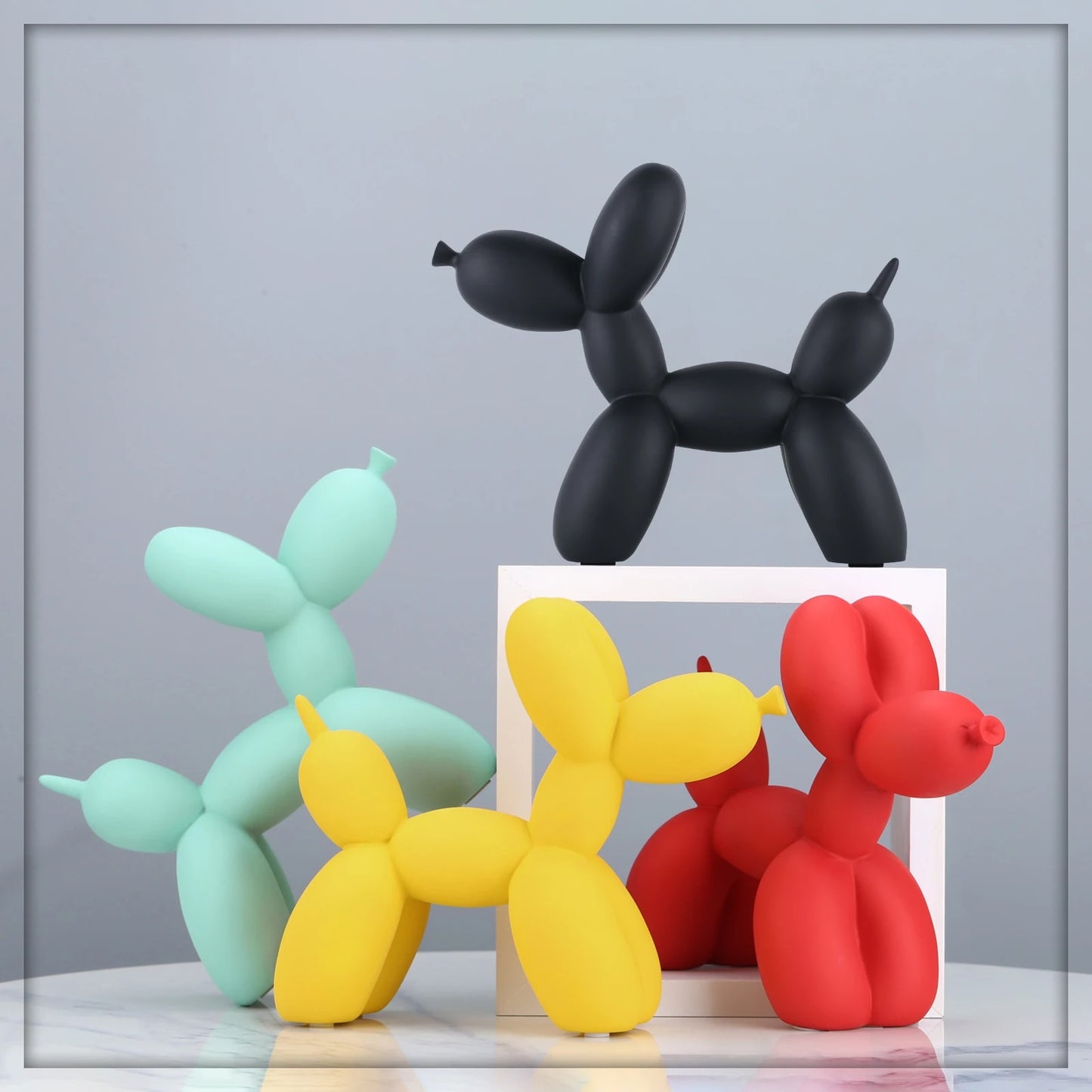 Balloon Dog Statue: Nordic Resin Animal Sculpture for Modern Home Decor