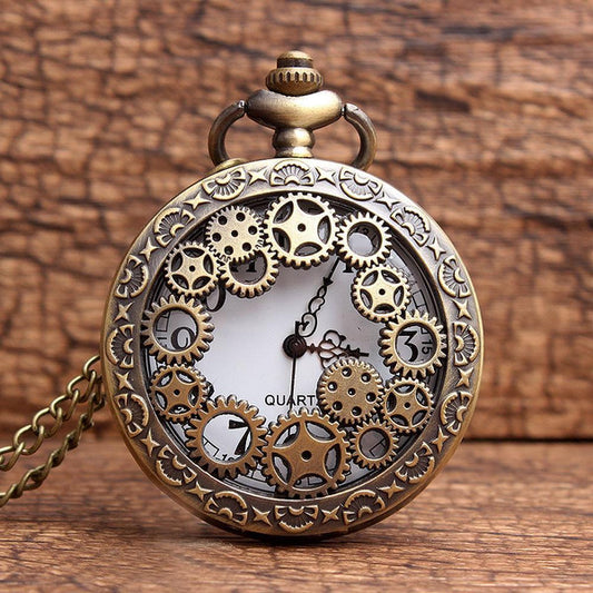 Time Travel Pocket Watch – Elite Vintage Gift with Chain for Collectors & Enthusiasts