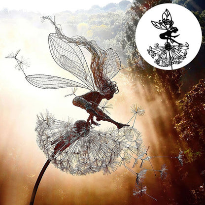 Enchanting Fairy Steel Sculptures, Weatherproof Fairy Metal Garden Stake for Magical Outdoors