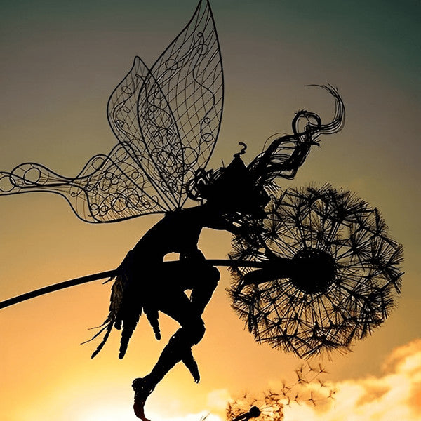 Enchanting Fairy Steel Sculptures, Weatherproof Fairy Metal Garden Stake for Magical Outdoors