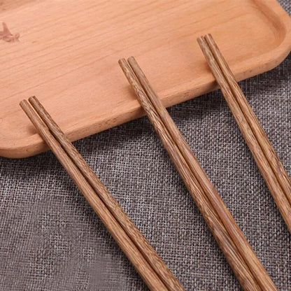 10 Pairs Natural Rosewood Chopsticks - Reusable Chinese Wooden Sushi Food Stick Tableware Kitchen Utensils