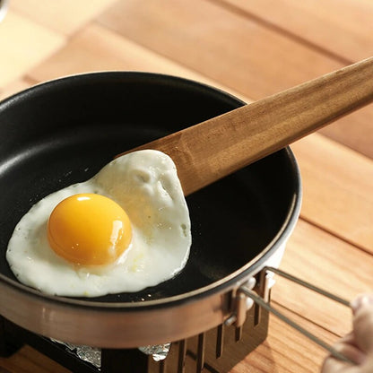 SHIMOYAMA Teak Wood Tableware Spatulas: Triangular Cooking Spatula for Kitchen Gadgets & Portable Outdoor Camping Utensi