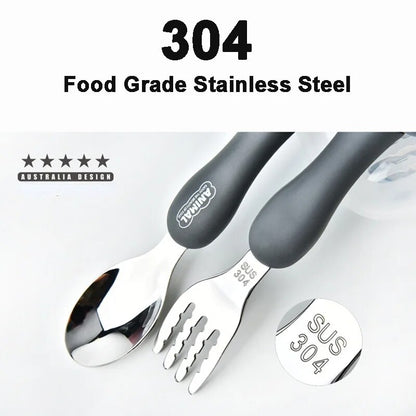 Cartoon Kids Spoon and Fork Set - Children's Cutlery for Baby Gadgets, Tableware Dessert Spoon for Kids