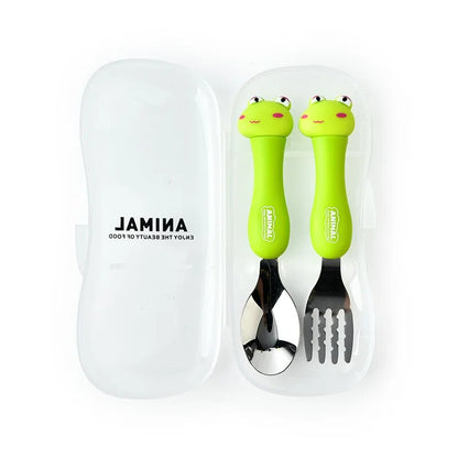 Cartoon Kids Spoon and Fork Set - Children's Cutlery for Baby Gadgets, Tableware Dessert Spoon for Kids