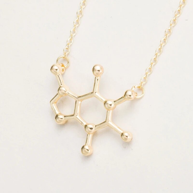 Caffeine Molecule Necklace