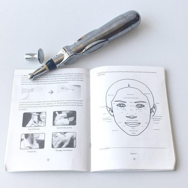 Revolutionize Your Wellness Routine - Compact Electric Laser Acupuncture Pen with 5 Unique Heads, Battery Operated